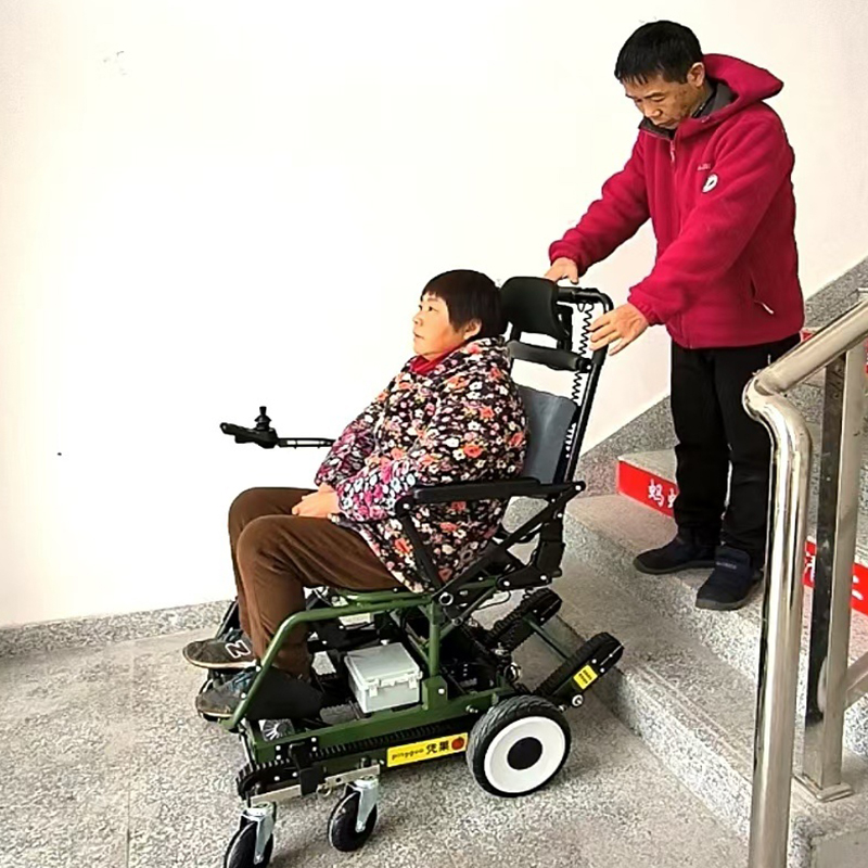 What is the working principle behind the intelligent obstacle sensing function of the vertical electric stair climbing machine?